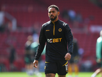 Matheus Cunha of Wolverhampton Wanderers warms up ahead of kick-off during the Premier League match between Nottingham Forest and Wolverhamp...