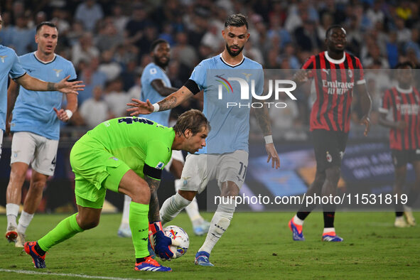 Ivan Provedel of S.S. Lazio during the 3rd day of the Serie A Championship between S.S. Lazio and A.C. Milan at the Olympic Stadium in Rome,...