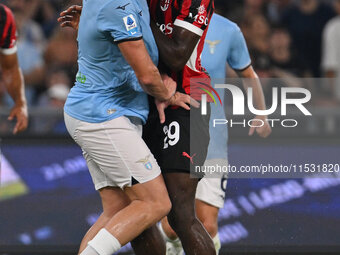 Patric of S.S. Lazio and Youssouf Fofana of A.C. Milan during the 3rd day of the Serie A Championship between S.S. Lazio and A.C. Milan at t...