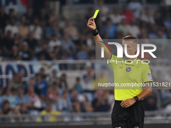 Referee Davide Massa officiates the 3rd day of the Serie A Championship between S.S. Lazio and A.C. Milan at the Olympic Stadium in Rome, It...