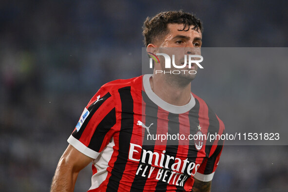 Christian Pulisic of A.C. Milan during the 3rd day of the Serie A Championship between S.S. Lazio and A.C. Milan at the Olympic Stadium in R...