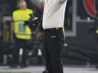 Paulo Fonseca coaches A.C. Milan during the 3rd day of the Serie A Championship between S.S. Lazio and A.C. Milan at the Olympic Stadium in...