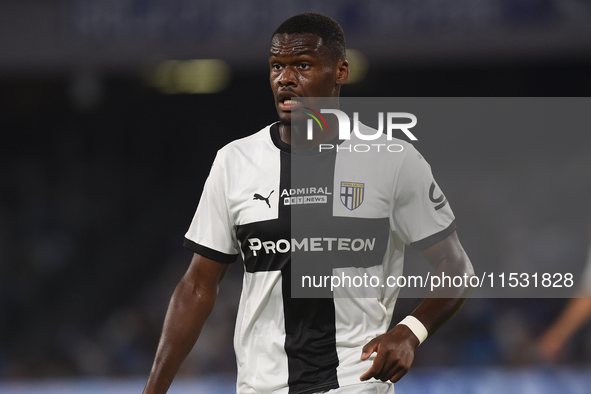 Ange-Yoan Bonny of Parma Calcio during the Serie A match between SSC Napoli and Parma Calcio at Stadio Diego Armando Maradona Naples Italy o...