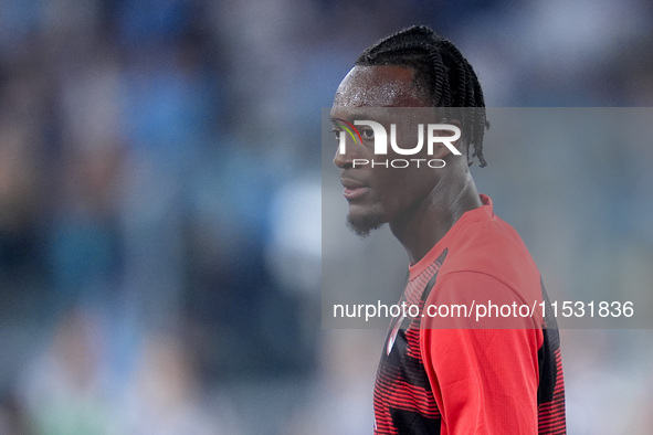 Tammy Abraham of AC Milan looks on during the Serie A Enilive match between SS Lazio and AC Milan at Stadio Olimpico on Aug 31, 2024 in Rome...