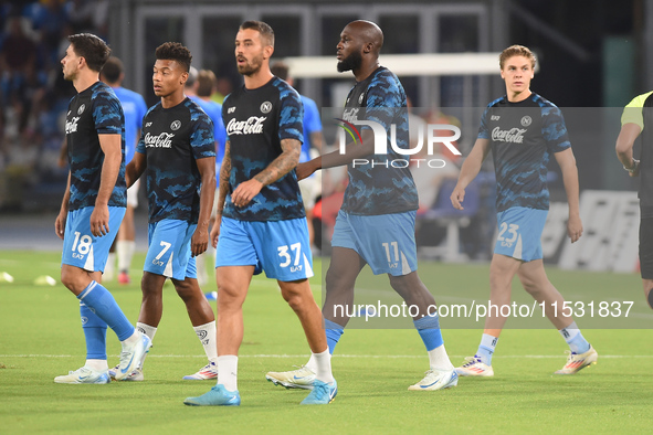 Romelu Lukaku of SSC Napoli during the Serie A match between SSC Napoli and Parma Calcio at Stadio Diego Armando Maradona Naples Italy on 31...