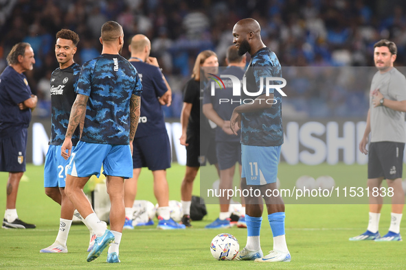 Romelu Lukaku of SSC Napoli during the Serie A match between SSC Napoli and Parma Calcio at Stadio Diego Armando Maradona Naples Italy on 31...