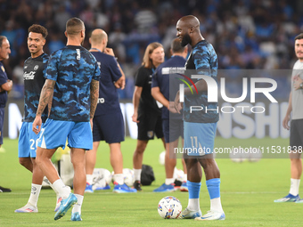 Romelu Lukaku of SSC Napoli during the Serie A match between SSC Napoli and Parma Calcio at Stadio Diego Armando Maradona Naples Italy on 31...