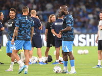 Romelu Lukaku of SSC Napoli during the Serie A match between SSC Napoli and Parma Calcio at Stadio Diego Armando Maradona Naples Italy on 31...