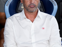 Paulo Fonseca head coach of AC Milan looks on during the Serie A Enilive match between SS Lazio and AC Milan at Stadio Olimpico on Aug 31, 2...