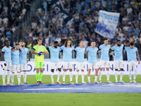 SS Lazio line up during the Serie A Enilive match between SS Lazio and AC Milan at Stadio Olimpico on Aug 31, 2024 in Rome, Italy. (