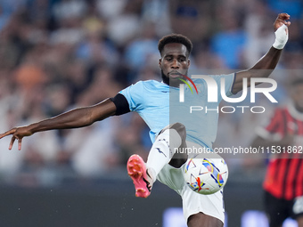 Boulaye Dia of SS Lazio controls the ball during the Serie A Enilive match between SS Lazio and AC Milan at Stadio Olimpico on Aug 31, 2024...