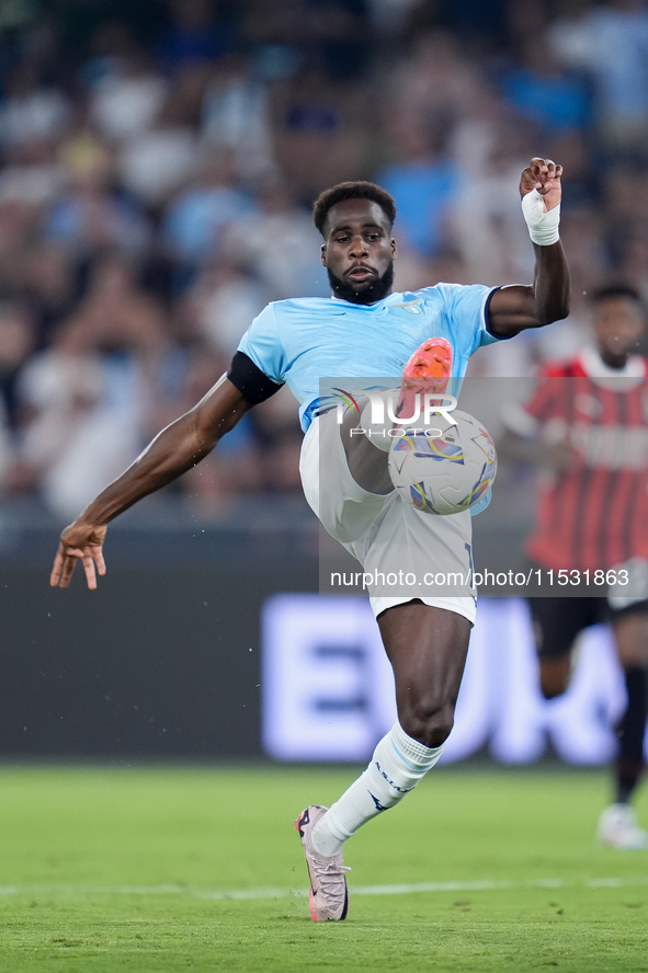 Boulaye Dia of SS Lazio controls the ball during the Serie A Enilive match between SS Lazio and AC Milan at Stadio Olimpico on Aug 31, 2024...