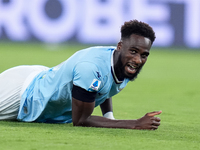 Boulaye Dia of SS Lazio reacts during the Serie A Enilive match between SS Lazio and AC Milan at Stadio Olimpico on Aug 31, 2024 in Rome, It...