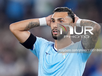 Taty Castellanos of SS Lazio looks dejected during the Serie A Enilive match between SS Lazio and AC Milan at Stadio Olimpico on Aug 31, 202...