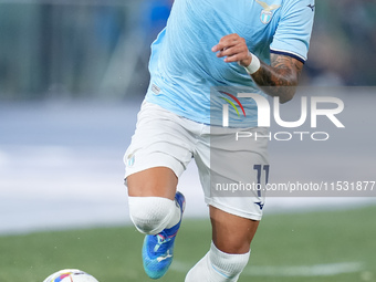 Taty Castellanos of SS Lazio controls the ball during the Serie A Enilive match between SS Lazio and AC Milan at Stadio Olimpico on Aug 31,...