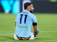 Taty Castellanos of SS Lazio reacts during the Serie A Enilive match between SS Lazio and AC Milan at Stadio Olimpico on Aug 31, 2024 in Rom...