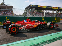 Charles Leclerc of Ferrari drives a car during the qualifying session ahead of the Italian Formula One Grand Prix at Autodromo Nazionale Mon...