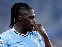 Loum Tchaouna of SS Lazio looks on during the Serie A Enilive match between SS Lazio and AC Milan at Stadio Olimpico on Aug 31, 2024 in Rome...