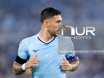 Loum Tchaouna of SS Lazio looks on during the Serie A Enilive match between SS Lazio and AC Milan at Stadio Olimpico on Aug 31, 2024 in Rome...