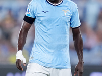 Loum Tchaouna of SS Lazio looks on during the Serie A Enilive match between SS Lazio and AC Milan at Stadio Olimpico on Aug 31, 2024 in Rome...