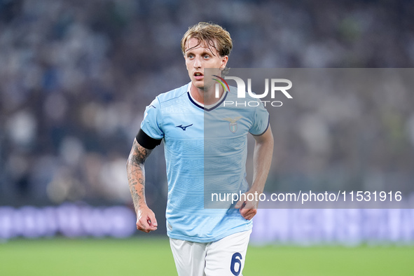 Nicolo' Rovella of SS Lazio looks on during the Serie A Enilive match between SS Lazio and AC Milan at Stadio Olimpico on Aug 31, 2024 in Ro...