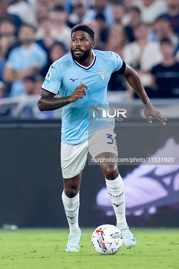 Nuno Tavares of SS Lazio during the Serie A Enilive match between SS Lazio and AC Milan at Stadio Olimpico on Aug 31, 2024 in Rome, Italy. 