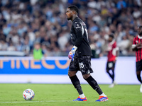 Mike Maignan of AC Milan during the Serie A Enilive match between SS Lazio and AC Milan at Stadio Olimpico on Aug 31, 2024 in Rome, Italy. (