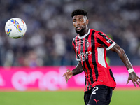 Emerson Royal of AC Milan looks on during the Serie A Enilive match between SS Lazio and AC Milan at Stadio Olimpico on Aug 31, 2024 in Rome...