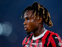 Samuel Chukwueze of AC Milan looks on during the Serie A Enilive match between SS Lazio and AC Milan at Stadio Olimpico on Aug 31, 2024 in R...