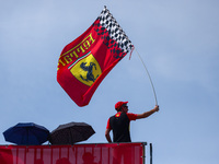 Ferrari fan is seen during third practice session ahead of the Italian Formula One Grand Prix at Autodromo Nazionale Monza circuit, in Monza...