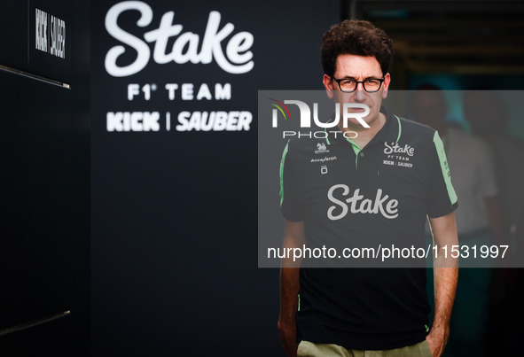 Mattia Binotto of Kick Sauber is seen before  the qualifying session ahead of the Italian Formula One Grand Prix at Autodromo Nazionale Monz...