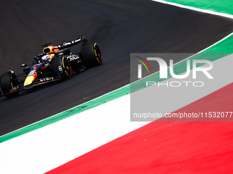 Max Verstappen of Red Bull Racing drives a car on the track during the third practice session, ahead of the Italian Formula One Grand Prix a...