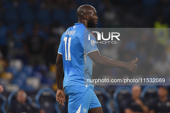 Romelu Lukaku of SSC Napoli during the Serie A match between SSC Napoli and Parma Calcio at Stadio Diego Armando Maradona Naples Italy on 31...