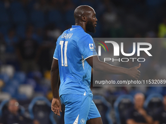 Romelu Lukaku of SSC Napoli during the Serie A match between SSC Napoli and Parma Calcio at Stadio Diego Armando Maradona Naples Italy on 31...