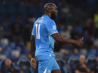 Romelu Lukaku of SSC Napoli during the Serie A match between SSC Napoli and Parma Calcio at Stadio Diego Armando Maradona Naples Italy on 31...