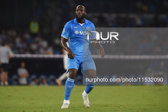 Romelu Lukaku of SSC Napoli during the Serie A match between SSC Napoli and Parma Calcio at Stadio Diego Armando Maradona Naples Italy on 31...