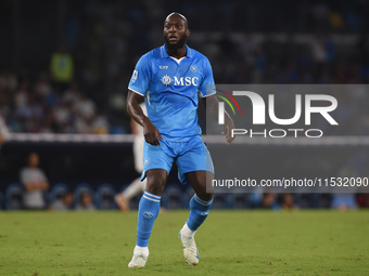 Romelu Lukaku of SSC Napoli during the Serie A match between SSC Napoli and Parma Calcio at Stadio Diego Armando Maradona Naples Italy on 31...