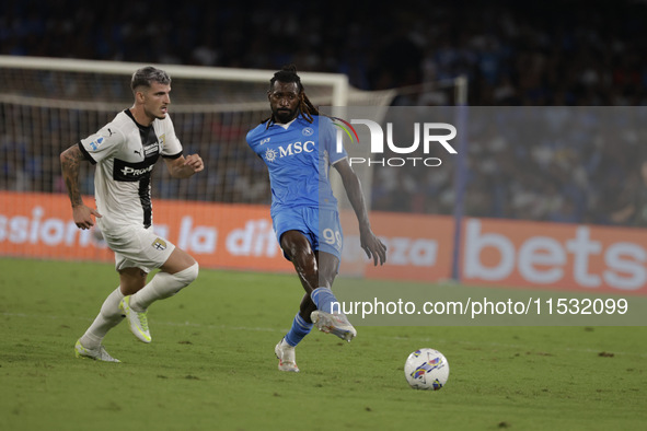 Frank Zambo Anguissa of Napoli during the Serie A soccer match SSC Napoli vs. Parma Calcio at Stadio Maradona in Naples, Italy, on August 31...