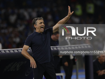 Parma's Coach Fabio Pecchia during the Serie A soccer match between SSC Napoli and Parma Calcio at Stadio Maradona in Naples, Italy, on Augu...