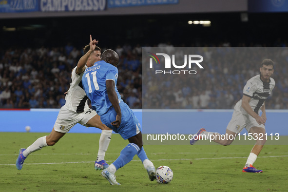 Romelu Lukaku of Napoli during the Serie A soccer match between SSC Napoli and Parma Calcio at Stadio Maradona in Naples, Italy, on August 3...