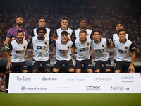 Valencia CF players pose for a team photo prior to the LaLiga EA Sports match between Valencia CF and Villarreal CF at Mestalla stadium in V...