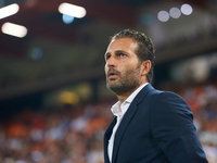 Ruben Baraja, head coach of Valencia CF, looks on prior to the LaLiga EA Sports match between Valencia CF and Villarreal CF at Mestalla stad...