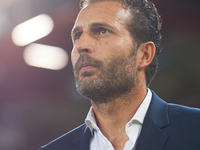 Ruben Baraja, head coach of Valencia CF, looks on prior to the LaLiga EA Sports match between Valencia CF and Villarreal CF at Mestalla stad...