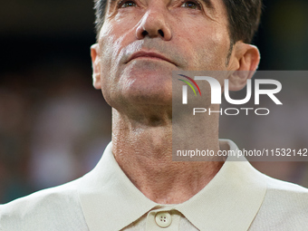 Marcelino Garcia Toral, head coach of Villarreal CF, looks on prior to the LaLiga EA Sports match between Valencia CF and Villarreal CF at M...