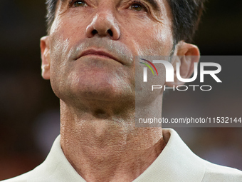 Marcelino Garcia Toral, head coach of Villarreal CF, looks on prior to the LaLiga EA Sports match between Valencia CF and Villarreal CF at M...