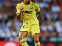 Yeremy Pino of Villarreal CF is in action during the LaLiga EA Sports match between Valencia CF and Villarreal CF at Mestalla stadium in Val...