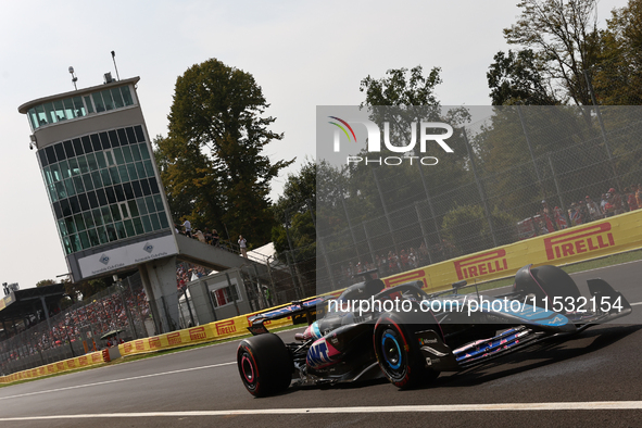 Esteban Ocon of Alpine during third practice ahead of the Formula 1 Italian Grand Prix at Autodromo Nazionale di Monza in Monza, Italy on Au...