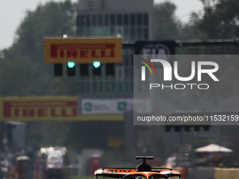 Oscar Piastri of McLaren during third practice ahead of the Formula 1 Italian Grand Prix at Autodromo Nazionale di Monza in Monza, Italy on...