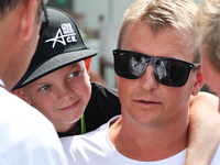 Robin Raikkonen and Kimi Raikkonen during third practice ahead of the Formula 1 Italian Grand Prix at Autodromo Nazionale di Monza in Monza,...