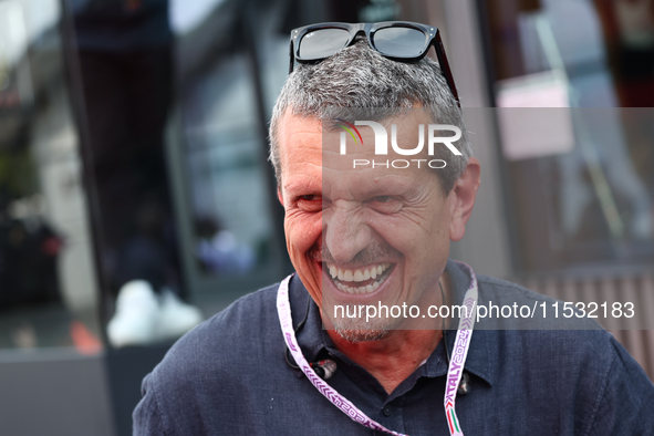 Guenther Steiner before qualifying ahead of the Formula 1 Italian Grand Prix at Autodromo Nazionale di Monza in Monza, Italy on August 31, 2...